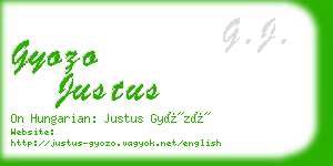 gyozo justus business card